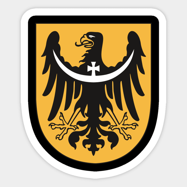 Black Heraldic Eagle Sticker by blackroserelicsshop@gmail.com